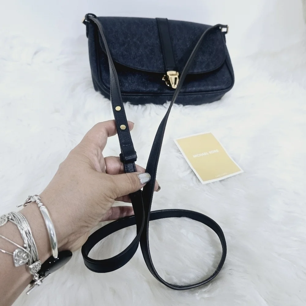 Michael Kors blue Charlton logo crossbody bag